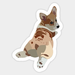 Corgi's Cute look Sticker